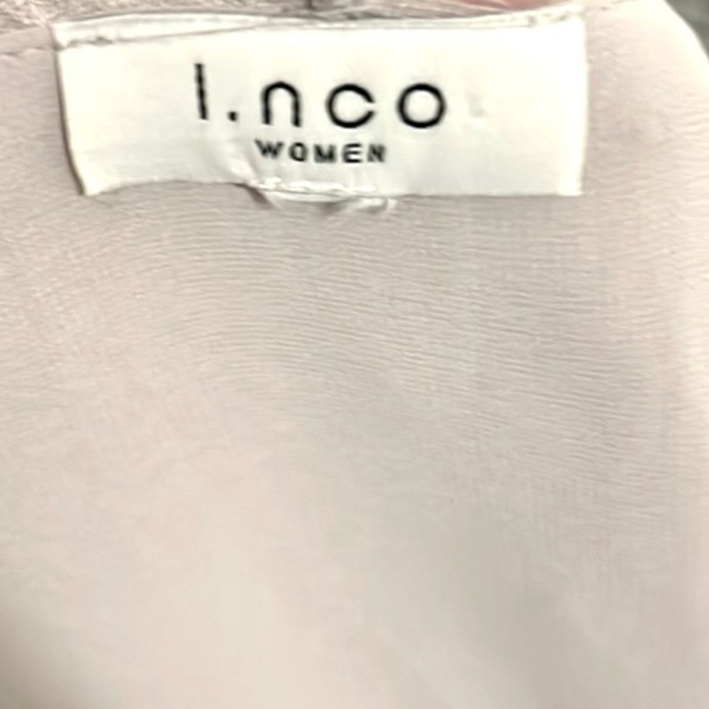 I.N.CO Ireland Soft Dove Grey Layered Chiffon Jacket Top, EUC, Size Medium - Picture 4 of 8